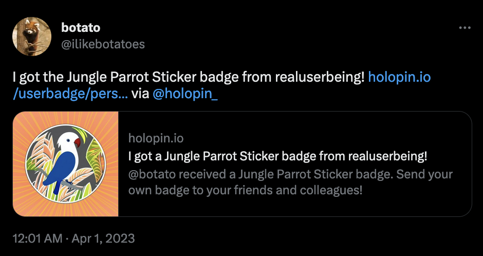 Holopin AI Sticker Tweet