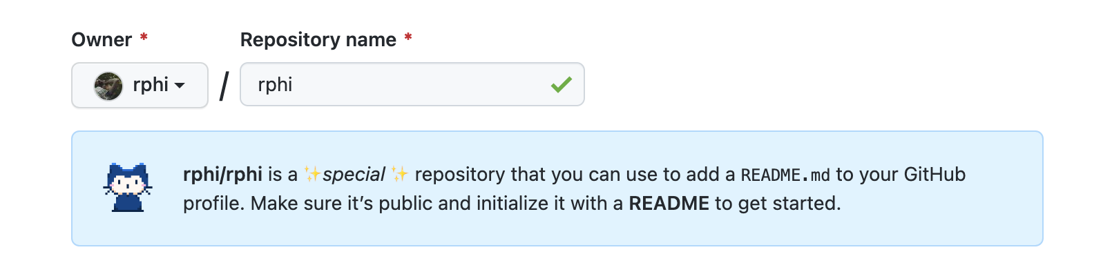GitHub special repo message