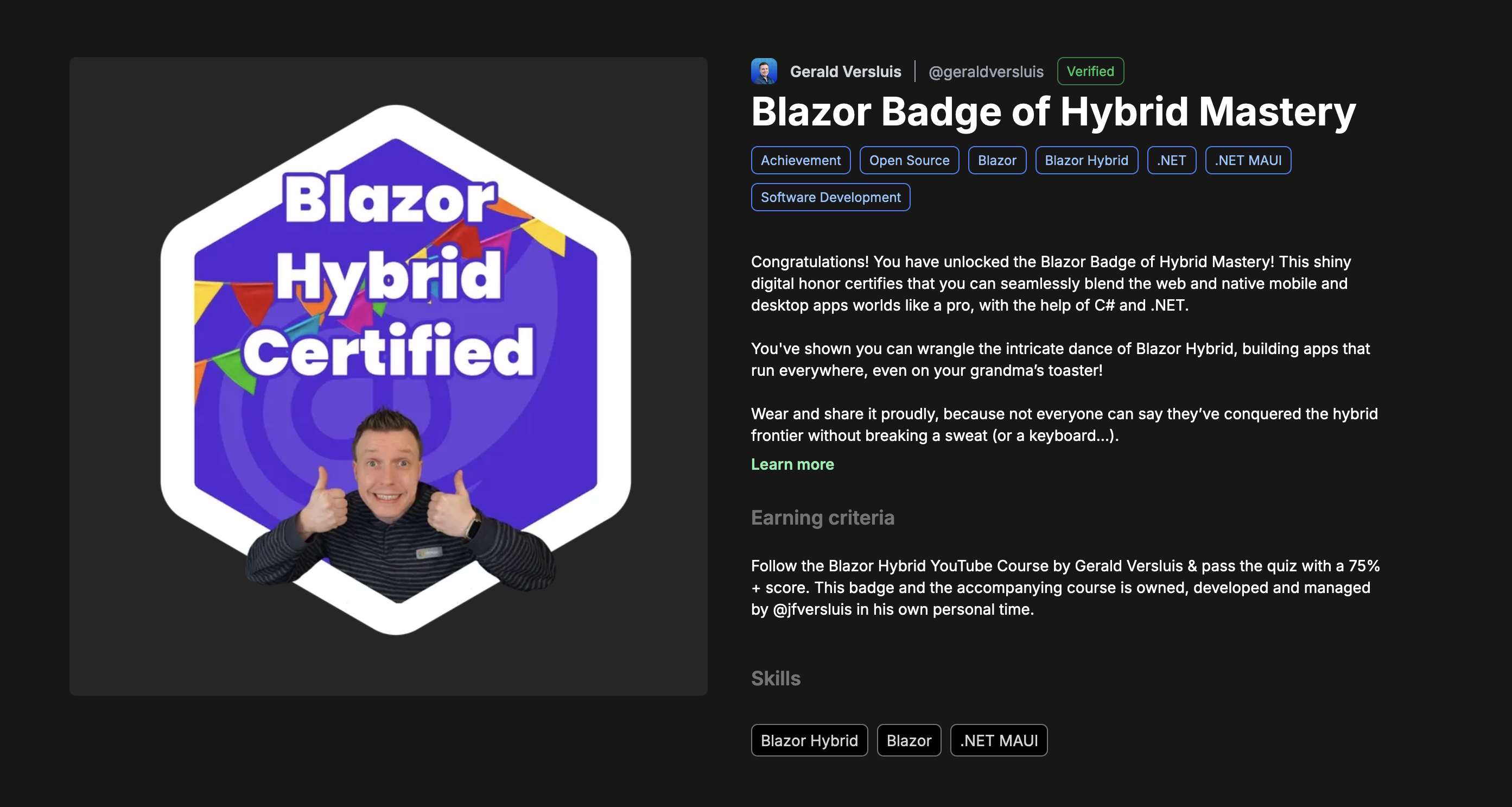 Blazor Hybrid Workshop Badge